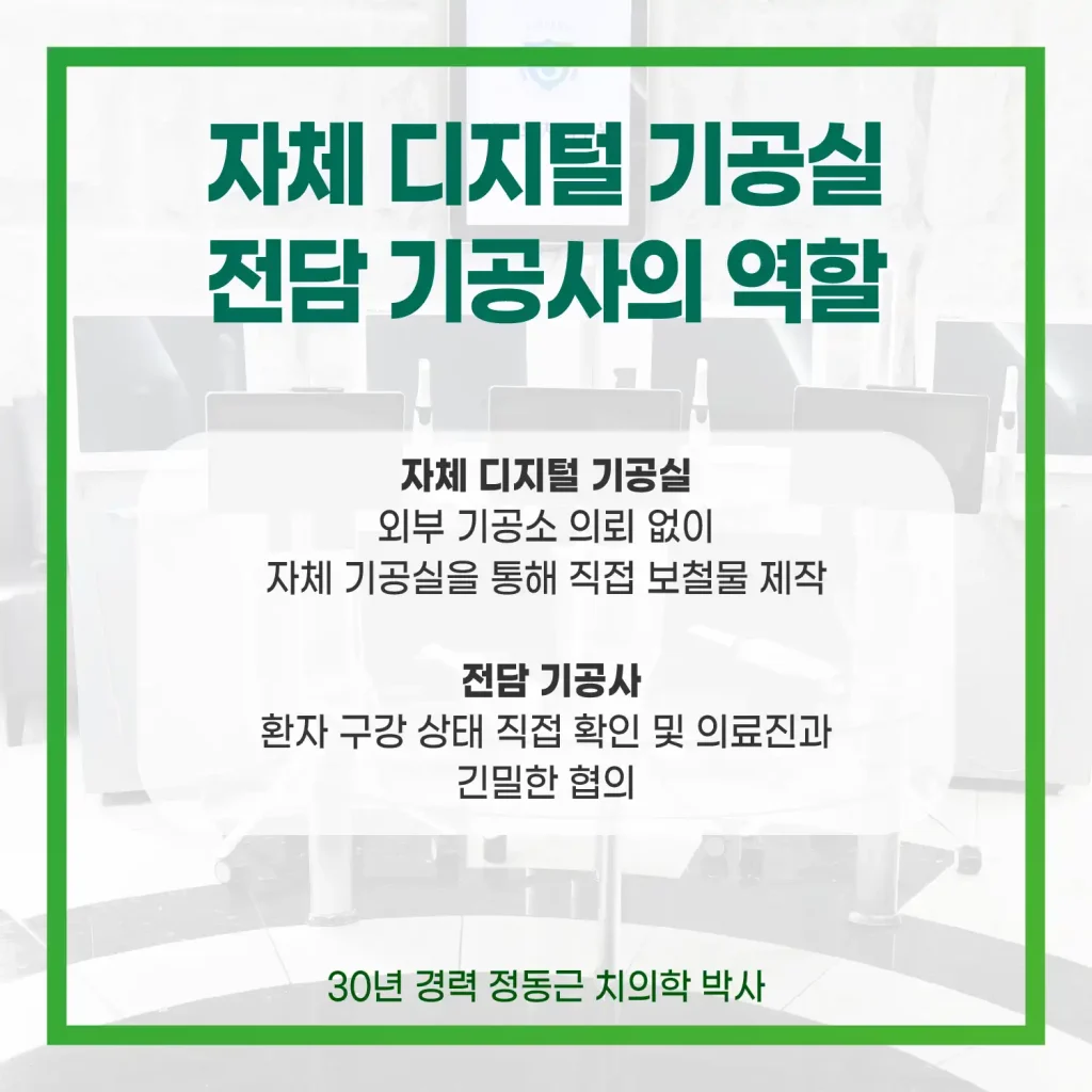 자체 디지털 기공실 전담 기공사의 역할