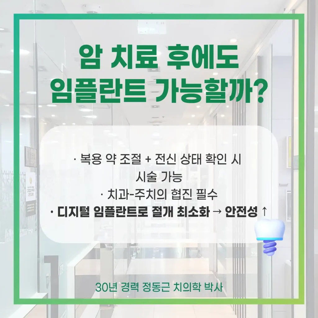 암 치료 후에도 임플란트 가능할까